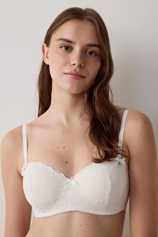 Lotus Lace Off White Bra - 1