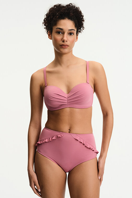 Gül Pembesi Lotus Straplez Bikini Üstü - 4