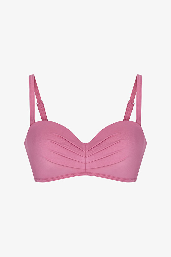 Gül Pembesi Lotus Straplez Bikini Üstü - 8