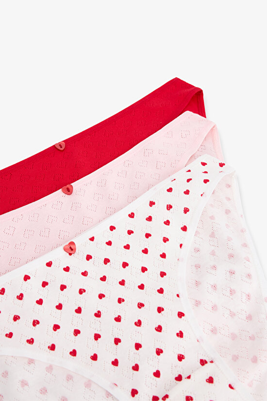 Multicolor Hearts 3in1 Pointelle Slip - 5