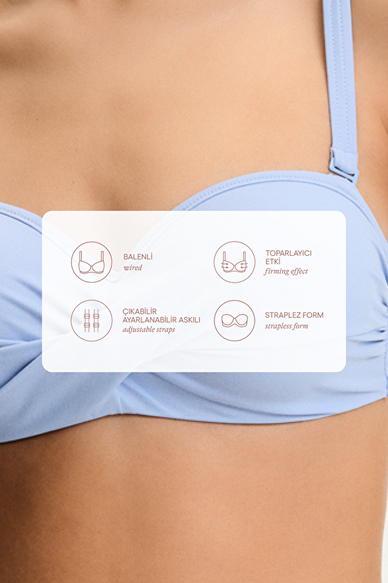 Açık Mavi Beauty Toparlayıcı Bikini Üstü - 7