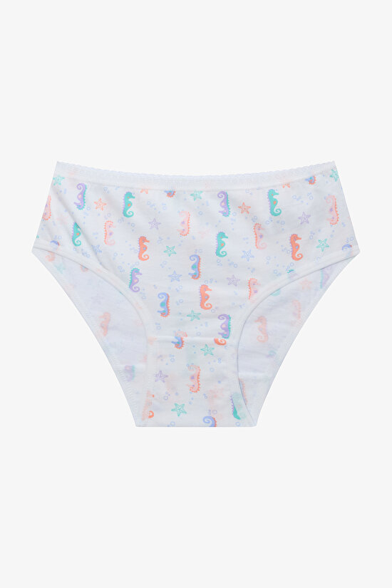 Multicolored Girls Seahorse Printed 5-Pack Cotton Panties Multicolored Girls Seahorse Printed 5-Pack Cotton Panties - 5
