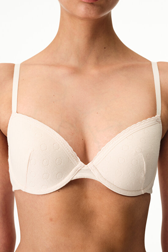 Cream Pink Daylift Pointelle Bra - 2