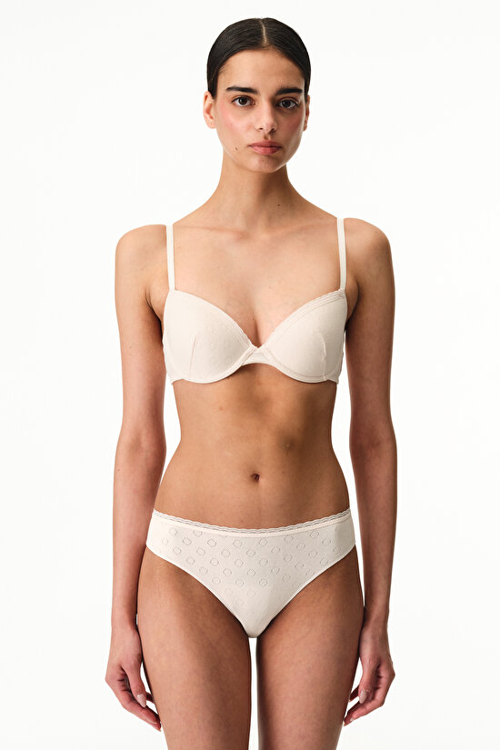 Cream Pink Daylift Pointelle Bra - 5