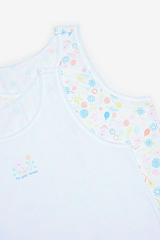 Girls Tennis Picnic 2in1 White Vest - 4