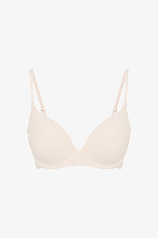 Liny Ribbed Balenli Seramik Bej Sütyen - 5