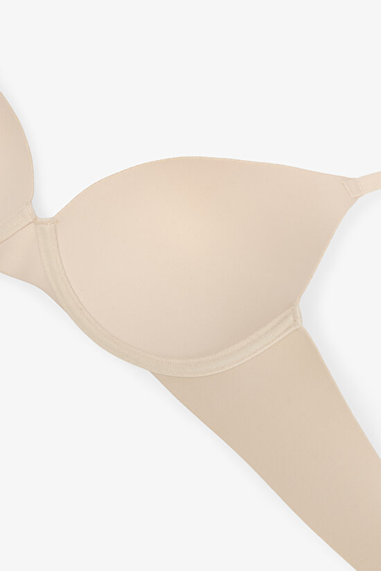 Liny Ribbed Balenli Seramik Bej Sütyen - 6