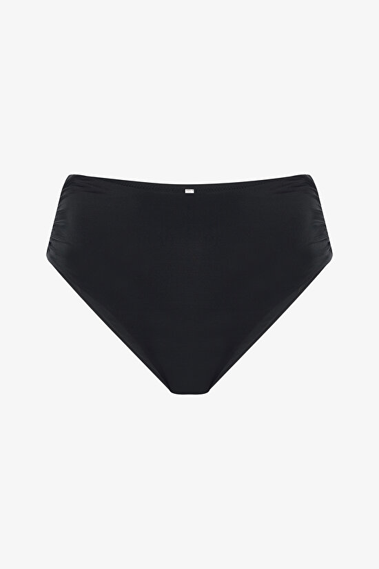 High Shirred Black Bikini Bottom High Shirred Black Bikini Bottom - 4