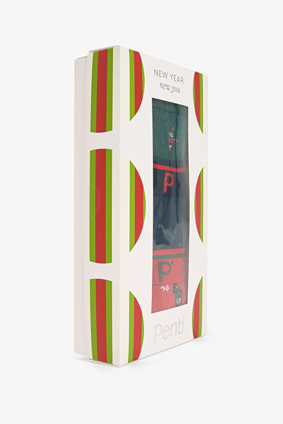 Erkek Tin Soldier Yeni Yıl Desenli 3'lü Boxer - 7