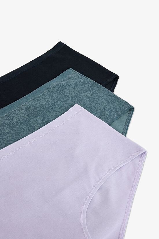Renkli Pure Feel 3'lü Yüksek Bel Slip Külot - 5