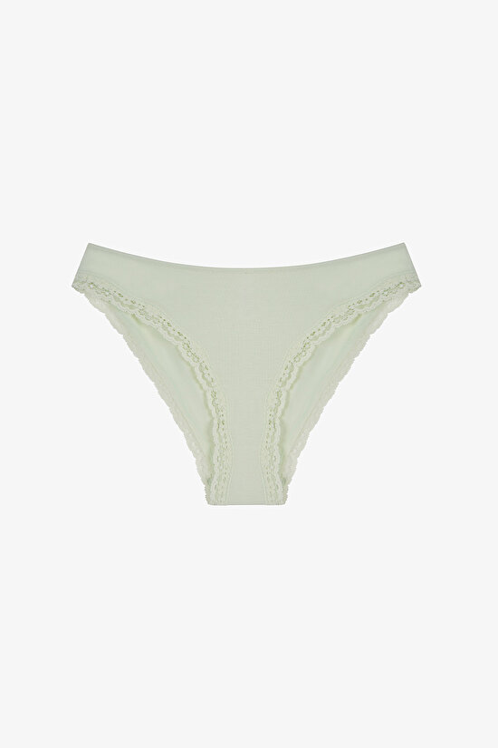 Mint Yeşili Lace Dantel Detaylı Slip Külot - 1