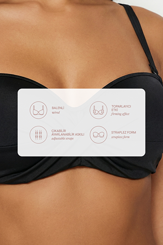 Siyah Beauty Toparlayıcı Bikini Üstü - 10