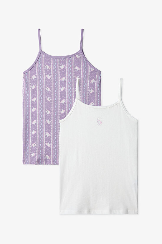 Lila Kız Çocuk Sleepycorn 2'li Atlet - 1