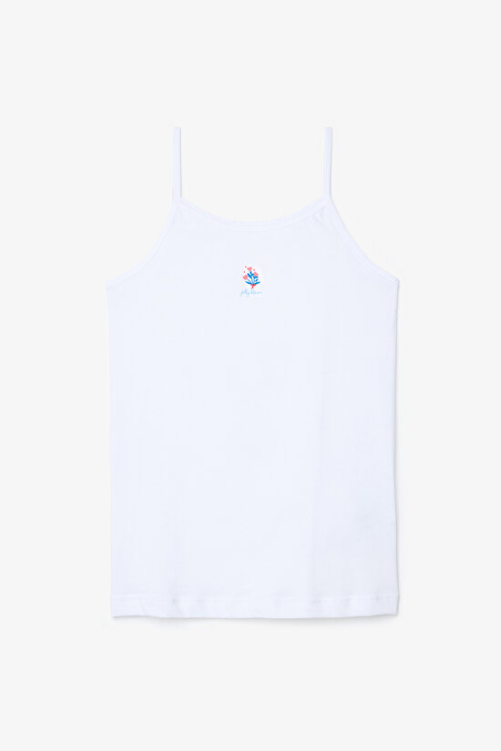 Kız Çocuk Bloom Pamuklu Beyaz 2li Atlet - 3