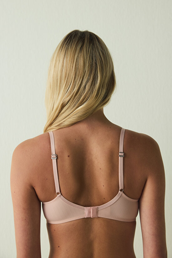 Light Dusty Rose Underwire, Non-Padded, Removable Strap Bra - 3