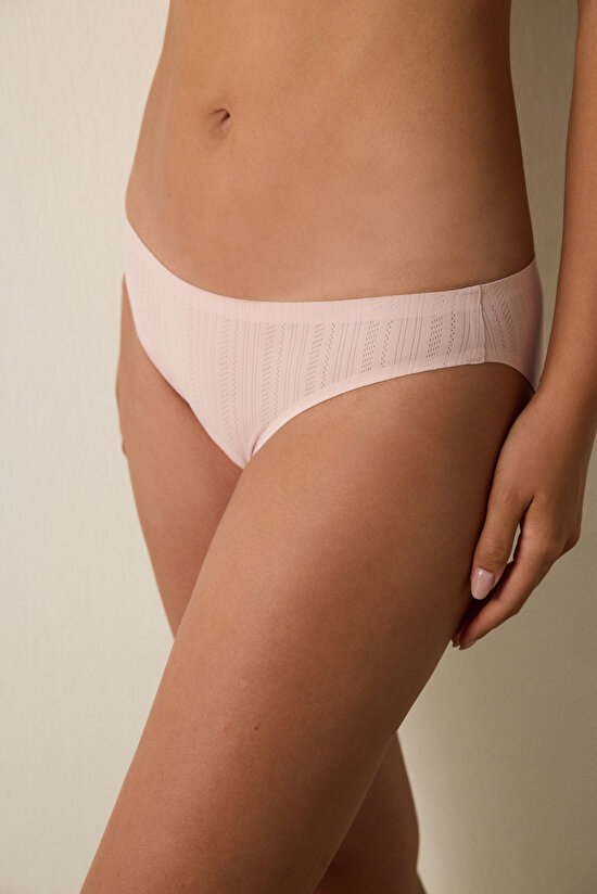 Gül Kurusu Pointel Görünümlü Lazer Kesim İz Yapmayan Slip Külot Gül Kurusu Pointel Görünümlü Lazer Kesim İz Yapmayan Slip Külot - 1