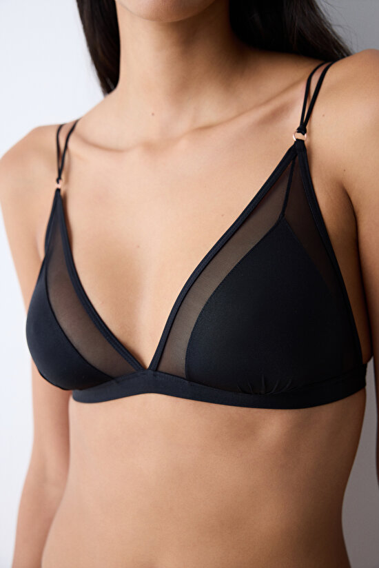 Triangle Black Bra - 4