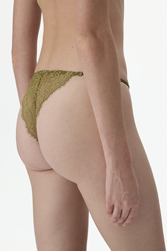 Bej Micro Lace Brazilian Külot - 2