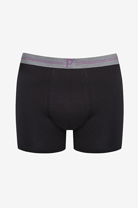 Erkek Pamuklu Black Basic 3lü Siyah Boxer - 3