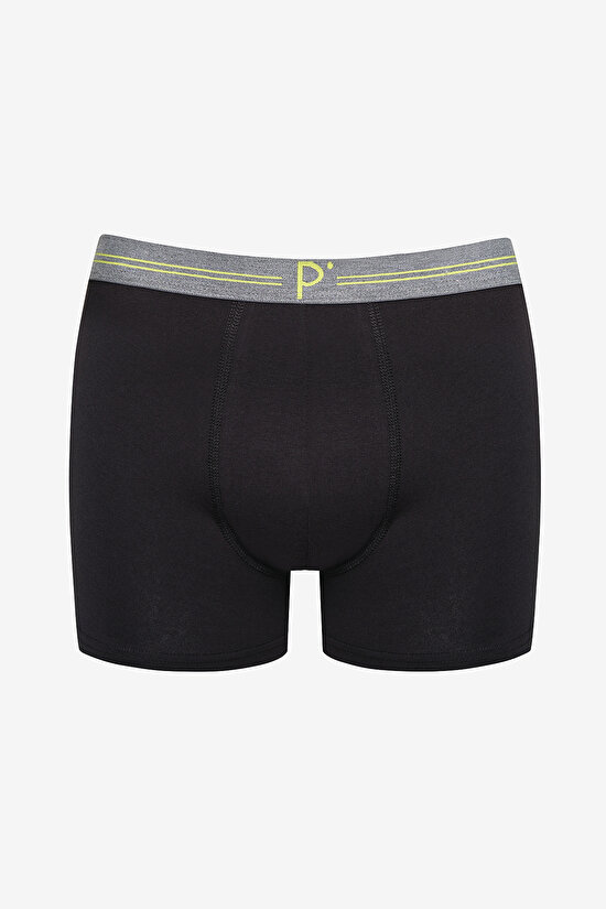 Erkek Pamuklu Black Basic 3lü Siyah Boxer - 4