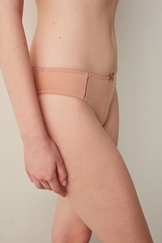 Bej Glamour Slip Külot - 1