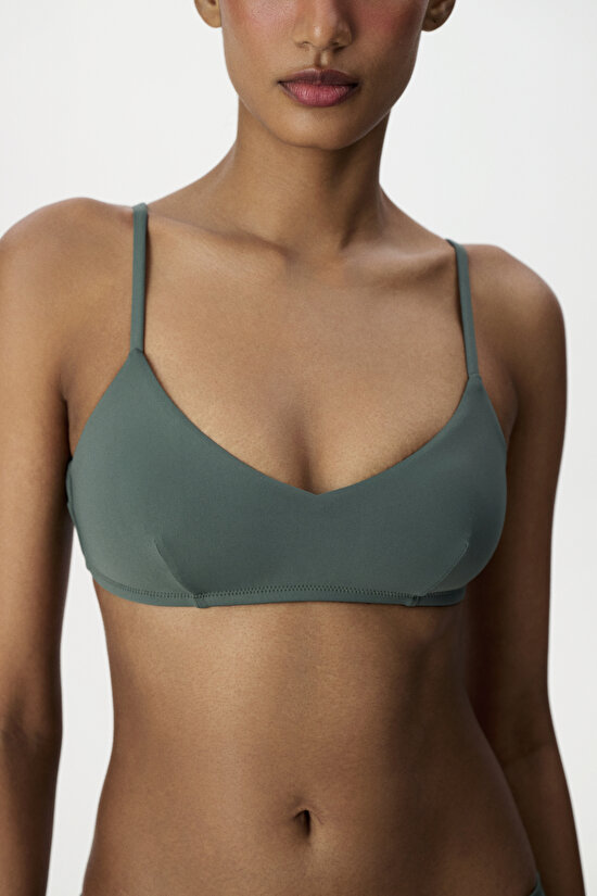 Green Front V Bikini Top - 3