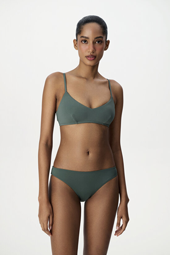 Green Front V Bikini Top - 4