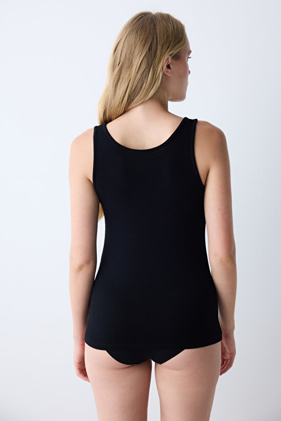 Wool Yünlü Siyah Atlet - 4