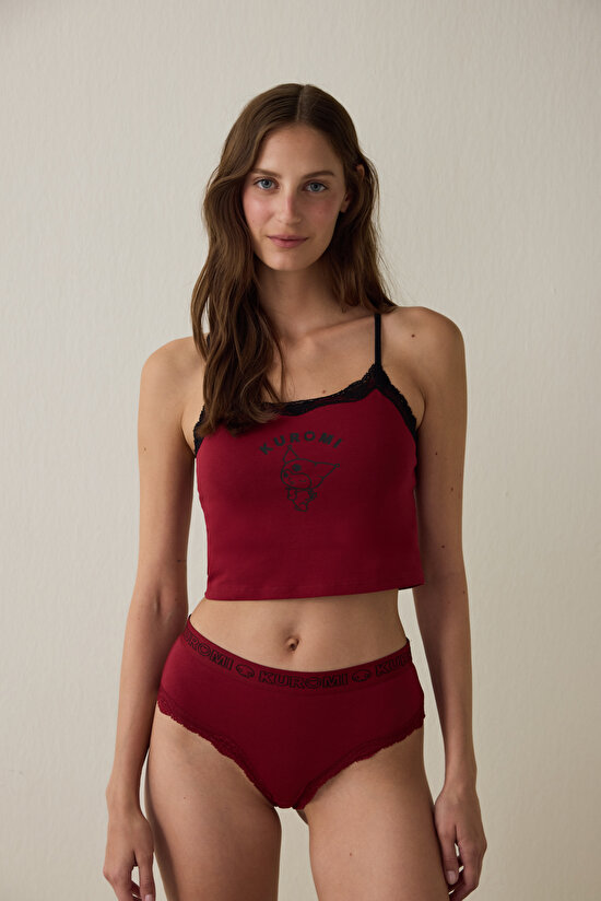 Bordo Removable Padded Crop Atlet - 2