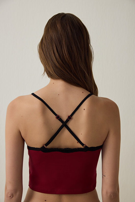 Bordo Removable Padded Crop Atlet - 6