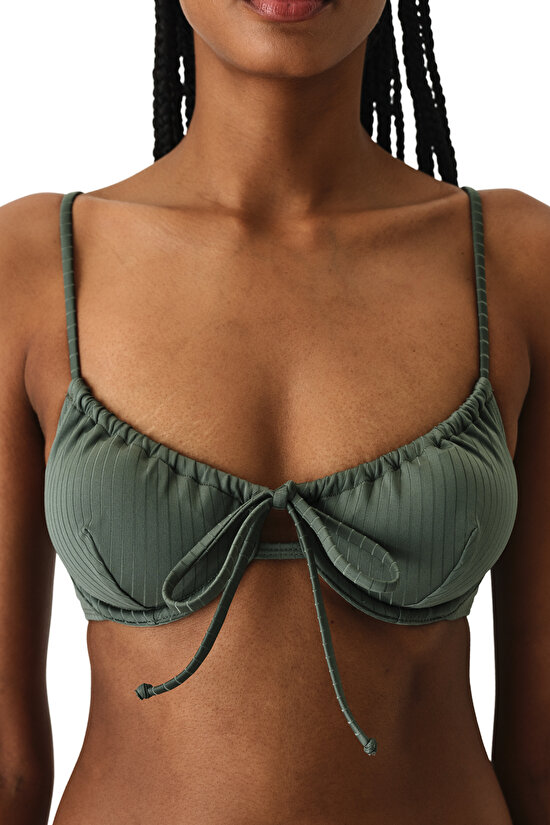 Dark Green Paige Underwire Bikini Top - 3