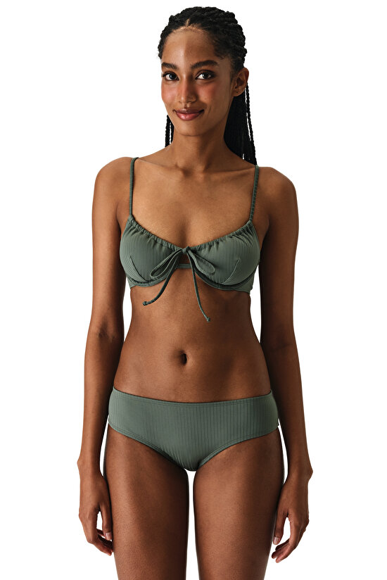 Dark Green Paige Underwire Bikini Top - 5