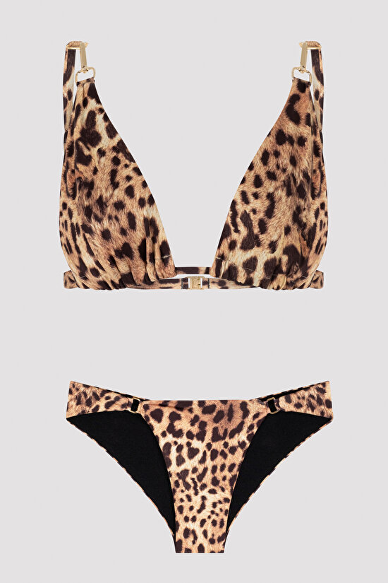 Leopar Desenli Marisa Üçgen Bikini Takımı-Özgür Masur Koleksiyonu - 8