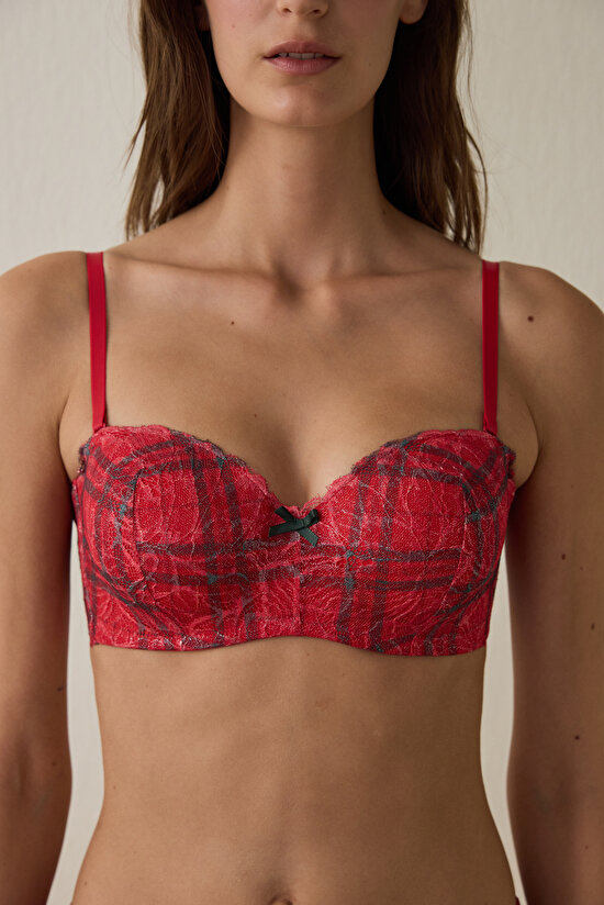 Red Lotus Lace Bra - 3