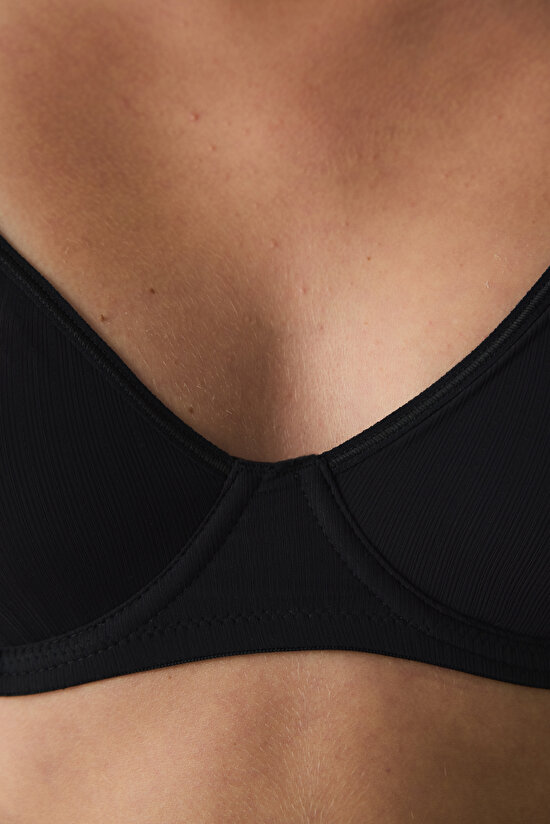 Black Donna Underwire Non-Padded Bra - 3