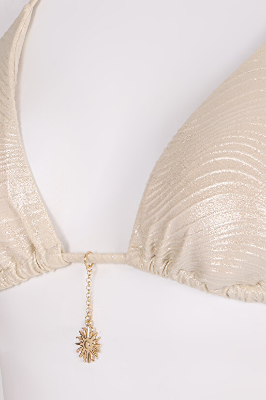 Ekru Deja Üçgen Bikini Üstü - 8