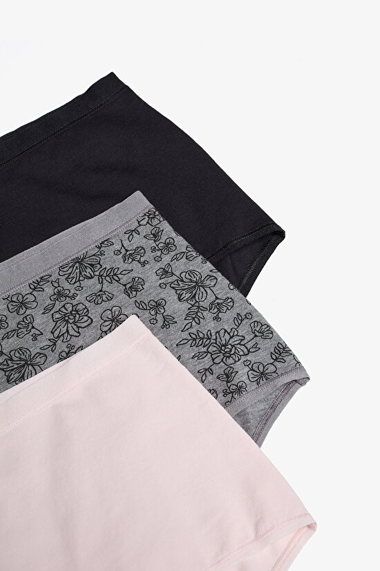 Black Chic 3in1 Cotton Multi Colour Highwaist Slip - 5