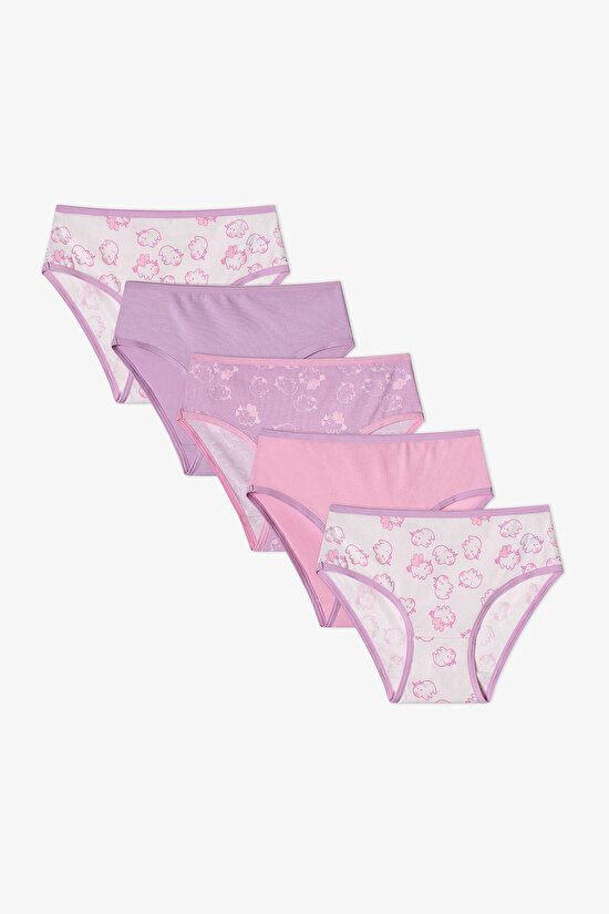 Kız Çocuk Pembe Unibara Unicorn Desenli 5'li Slip Külot - 1