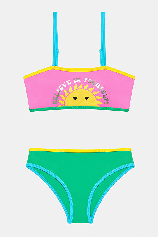 Teen Summer Bandeau Multi Colour Bikini Set - 1