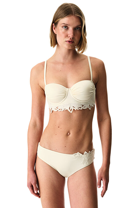 Ecru Valeria Half Band Bikini Top - 6