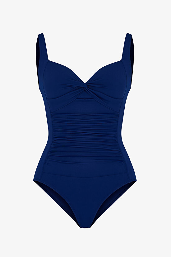Navy Ruched Swimsuit - 6