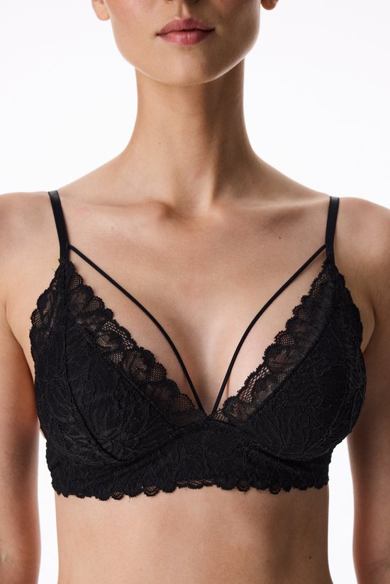 Black Luna Push Up Lace Bra - 3
