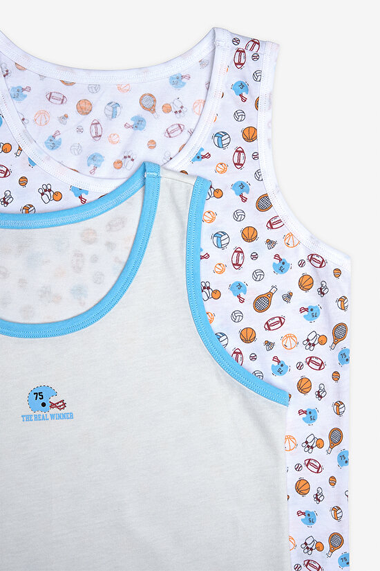 Boys Sporty 2in1 Multi Colour Vest - 4