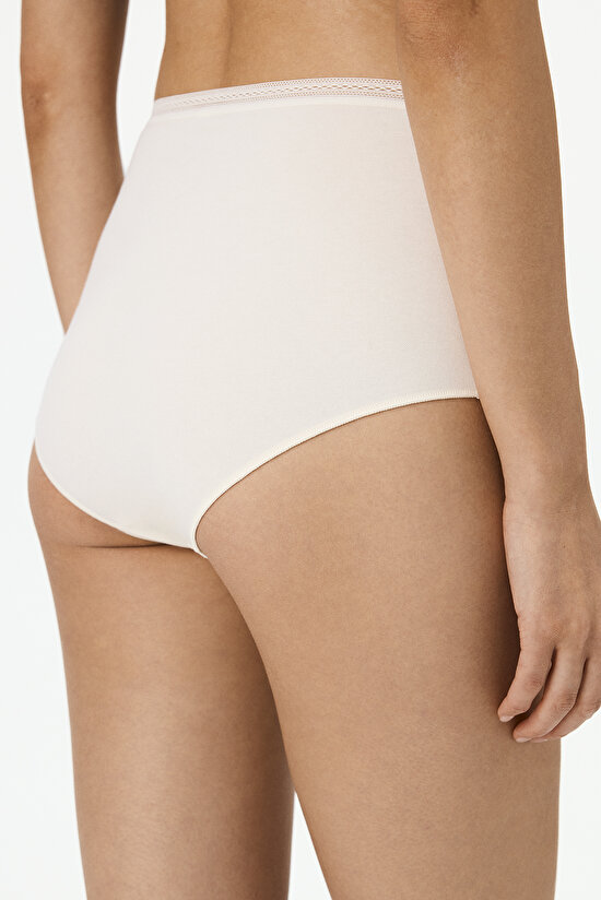 Ekru Easy Pamuklu Yüksel Bel Slip Külot - 2