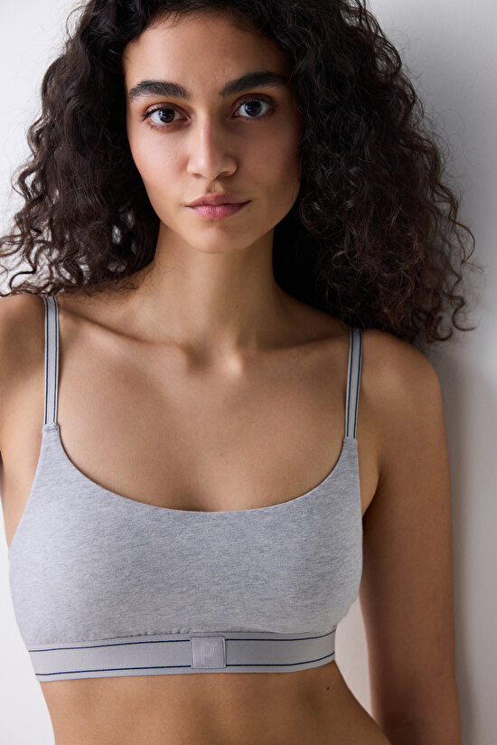 Removable Padded Bra Grey Top - 3