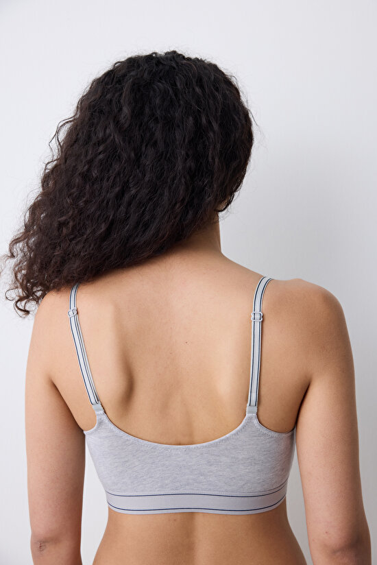 Removable Padded Bra Grey Top - 5