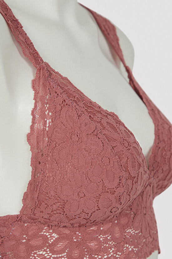 Sole Back Lace Bralette Red - 5