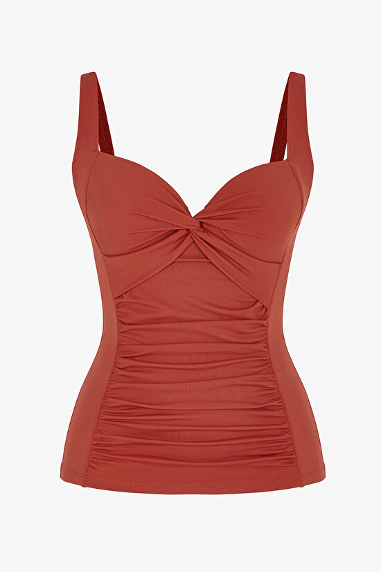 Tarçın Büzgülü Bikini Üstü - 9