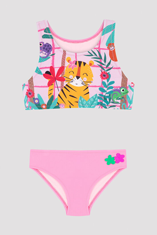 Girls Forest Halter Bikini Set - 1