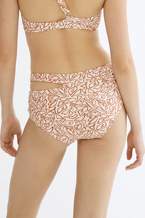 Kum Rengi Unfamiliar High Cut Out Bikini Altı - 3